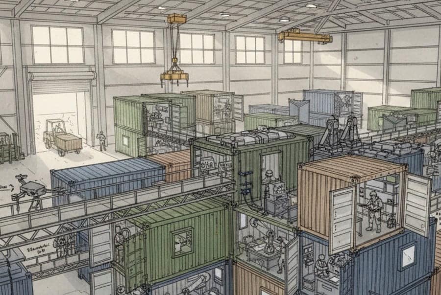 Shipping containers into a new kind of defense factory