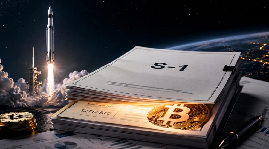 SpaceX's S‑1 Reveals 18,712 Bitcoin, Quietly Turning the IPO Into a Crypto Moment