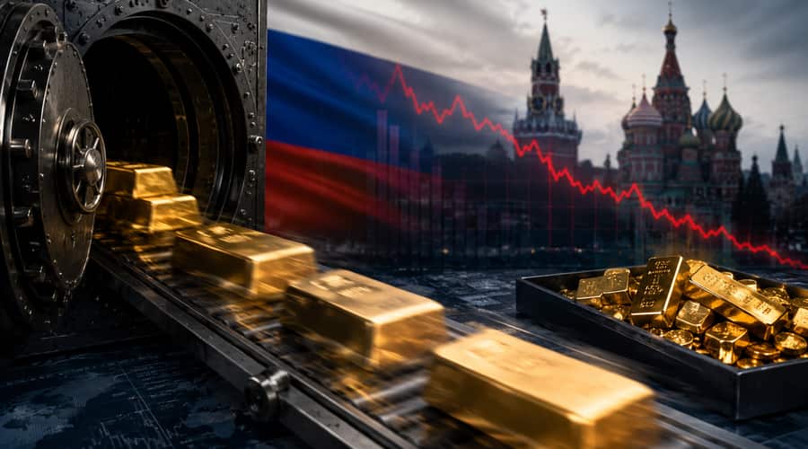 Russia selling gold at fastest pace since 2002