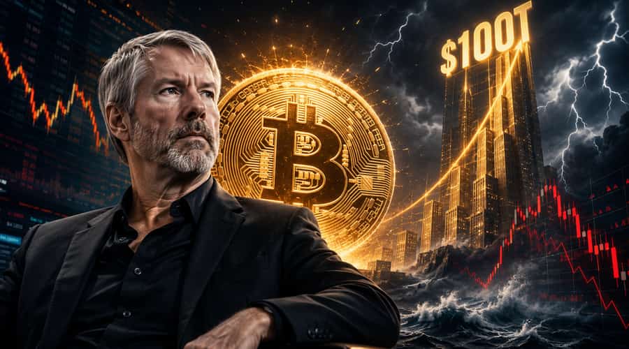 Michael Saylor's $100 trillion Bitcoin call now has a bigger test