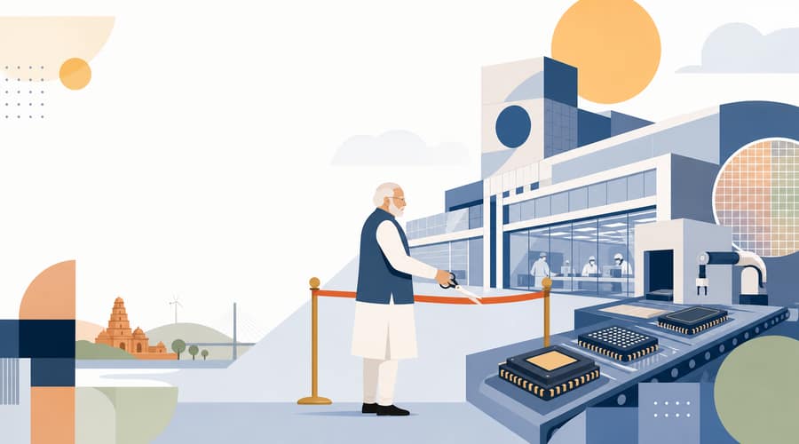 Modi opens India's first commercial chip packaging plant in Sanand