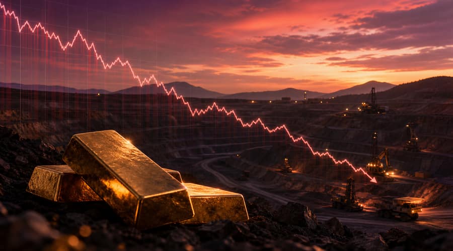 Gold mining stocks are proving the leverage cuts both ways as Alamos and Equinox lose a quarter of their value