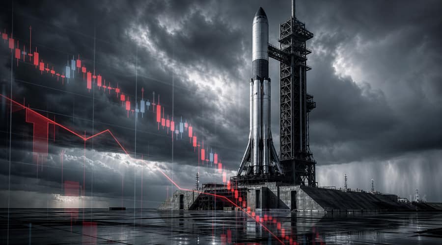 SpaceX stock has lost half its post-IPO peak value and Wall Street is starting to price its AI business at zero